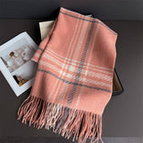 Minimal Plaid Soft Cashmere Feel Winter Scarf_Cwasc03246