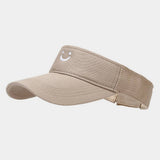 CUTE SMILE EMBROIDERED VISOR SUMMER SUN HAT_CWAH3289
