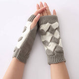 Braided Colorblock Fingerless Gloves_Cwag0114