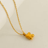 Cwaje1939_Mini Simple Bubble Letter Necklace,Gold