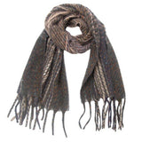 GRADIENT FRINGE SCARF FALL WINTER JACQUARD WRAP_CWASC0874