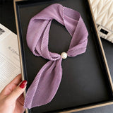 Ivory Crinkle Pearl Magnetic Silk Scarf_Cwasc03937