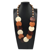 Vintage Mixed Color Wooden Bead Necklace_Cwmm4972