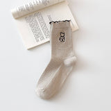 Warm Coffee Embroidered Bear Women'S Socks_Cwms1399