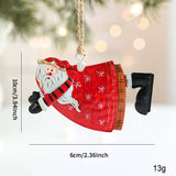 RUSTIC IRON ANGEL SANTA SNOWMAN TREE HANGING_CWMM9765