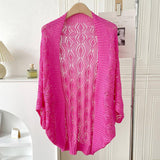 DIAMOND SHAPED HOLLOW KNITTED SHAWL_CWASC0763