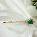 RETRO SIDE EXQUISITE RHINESTONE LEAF HAIR CLIP_CWAHA1225