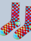 FASHION TIE DYED CHECKERED SOCKS_CWMS0265
