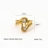 DESIGNER STEEL RING WITH ZIRCON IRREGULAR SHAPE_CWMM8935