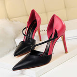 NEW POINTY COLOR MATCHING HOLLOW HIGH HEELS_CWSHH0054
