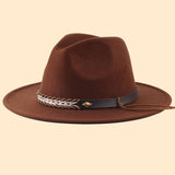 SIMPLE BELT BUCKLE FELT HAT JAZZ HAT_CWAH0751