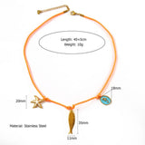 OCEAN STYLE STONE NECKLACE WITH FISH CHARM_CWMM8804