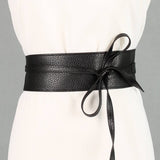 Wide Ribbon Bow Two Circle Belt Waist Seal_Cwabe0338