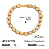 18K GOLD SQUARE ZIRCON TENNIS BRACELET MINIMALIST_CWAJE4778