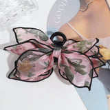 ELEGANT ARTISTIC FLOWER LOVE MESH BOW HAIRPIN_CWAHA2239