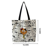 CANVAS TOTE BAGS WITH ADORABLE ANIMAL PRINT_CWAB2046