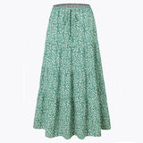 COTTON SKIRT HIGH WAIST ELASTIC TIE LONG SKIRT_CWAB4806