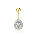 TEARDROP CZ BELLY RING COLORFUL STAINLESS STEEL_CWMM9309