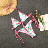 CONTRAST PRINT STRAPPY BIKINI SWIMSUIT_CWMW0240
