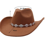 ETHNIC FELT COWBOY HAT WESTERN FEDORA_CWAH04430