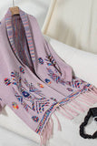 Cwocal0832_Geometric Jacquard Ethnic Style Tassel Shawl