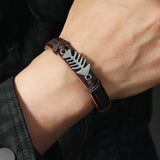 SIMPLE HAND WOVEN VINTAGE LEATHER BRACELET_CWMM4530