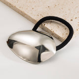 GEOMETRIC OVAL METAL STRIPE ELASTIC HAIR TIE_CWAHA6216