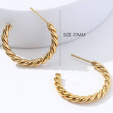 14K GOLD PLATED TWISTED ROPE ROUND HOOP EARRINGS_CWAJE0549