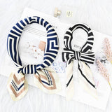 STRIPED SATIN SQUARE SCARF FOR SUN BAG WRAP_CWASC1149