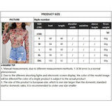 SEMI SHEER FLORAL PRINT MESH LACE SLIM FIT TOP_CWTBLL3429