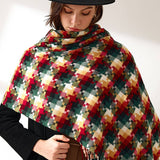 PLAID FRINGE SCARF TRENDY WINTER WRAP_CWASC0199