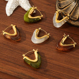 Triangle Geometric Stainless Steel 18Kgold Earrings_Cwmm3601