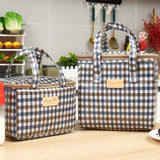 CHECKERED BENTO BAG LARGE CAPACITY CARRYING BAG_CWAB1728