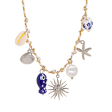 Summer Starfish Pearl Heart Beaded Necklace_Cwaje05574