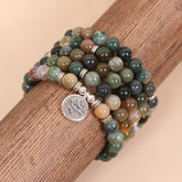 108 INDIAN STONE BEADED BRACELET WITH CHARM_CWAJE3934