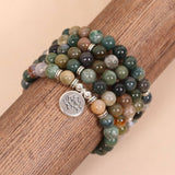 108 INDIAN STONE BEADED BRACELET WITH CHARM_CWAJE3934