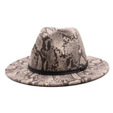 SNAKE PATTERN WOOLEN HAT WITH WIDE BRIM JAZZ HAT_CWAH2595