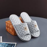 PLAID COTTON FLOOR SLIPPERS WITH THICK SOLE_CWSHF0190
