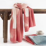 GRADIENT OMBRE WOOL SCARF ELEGANT COMMUTER SHAWL_CWASC0467