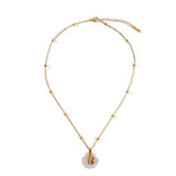 SUMMER BEACH STEEL SHELL STARFISH NECKLACE_CWMM8862