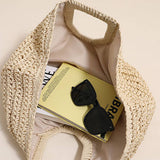SQUARE HANDLE SEMI CIRCLE PORTABLE STRAW BAG_CWAB1869