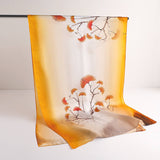 Ginkgo Print Mulberry Silk Scarf?Lightweight Wrap
