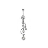 Zircon Tassel Belly Button Ring Piercing_Cwmm9451