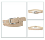 Frosted Textured Pin Buckle Pu Belt