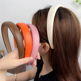 TEXTURED SOLID COLOR WIDE BRIM HIGH TOP HEADBAND_CWAHA2078