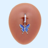 MINIMAL CURVED BUTTERFLY STAR BELLY BUTTON RING_CWMM9466