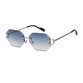 Vintage Rimless Diamond Cut Sunglasses_Cwasg0645