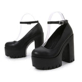 ROUND TOE FLAT BUCKLE PLATFORM HIGH HEELS_CWSHS0648