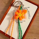 DAISY FABRIC SMILEY FLOWER KEYCHAIN BAG CHARM_CWMM7744