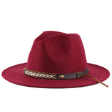 SIMPLE BELT BUCKLE FELT HAT JAZZ HAT_CWAH0751